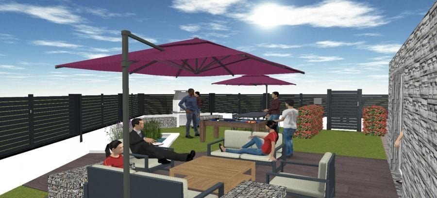 Étude 3D — aménagement terrasse — réalisation Clean Rénov Express